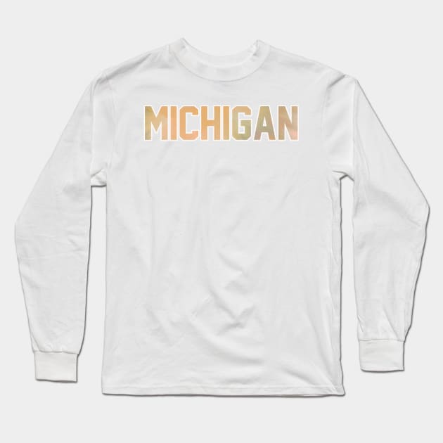 Michigan Pastel Tie Dye Jersey Letter Long Sleeve T-Shirt by maccm